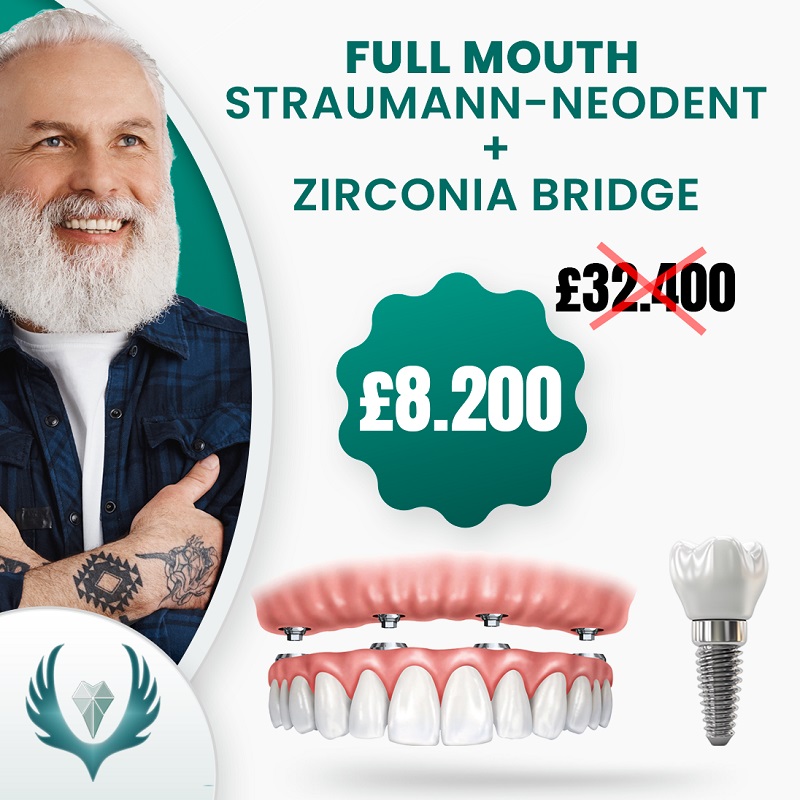 Cost of Full Mouth Dental Implants Seniors with zirocnia bridge